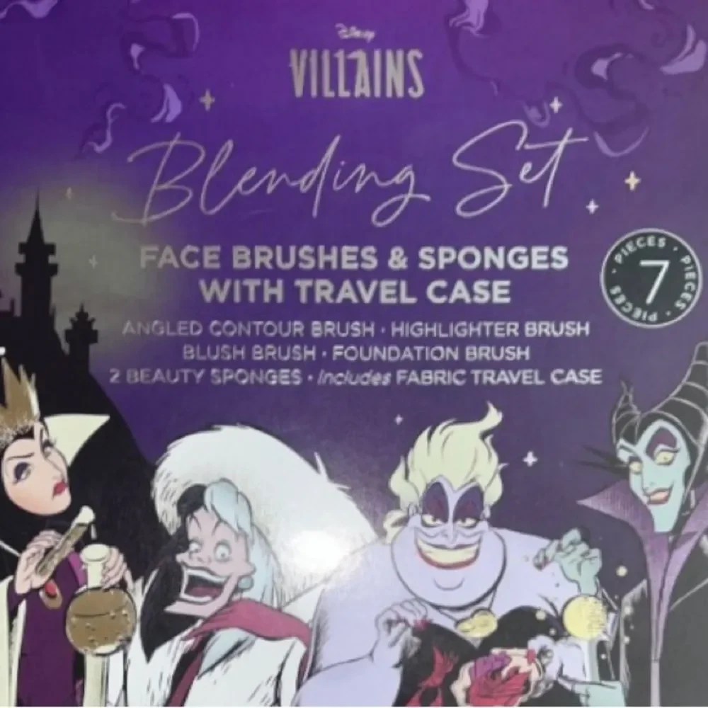 NEW Disney Villains Blending 7 piece Makeup Brush Set Ursula Cruella Maleficent